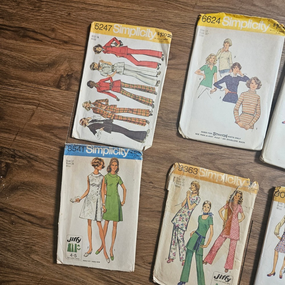 Lot of 6 Vintage 1970s Simplicity Women's Clothing Sewing Patterns Size 12 14 18 - Picture 4 of 7